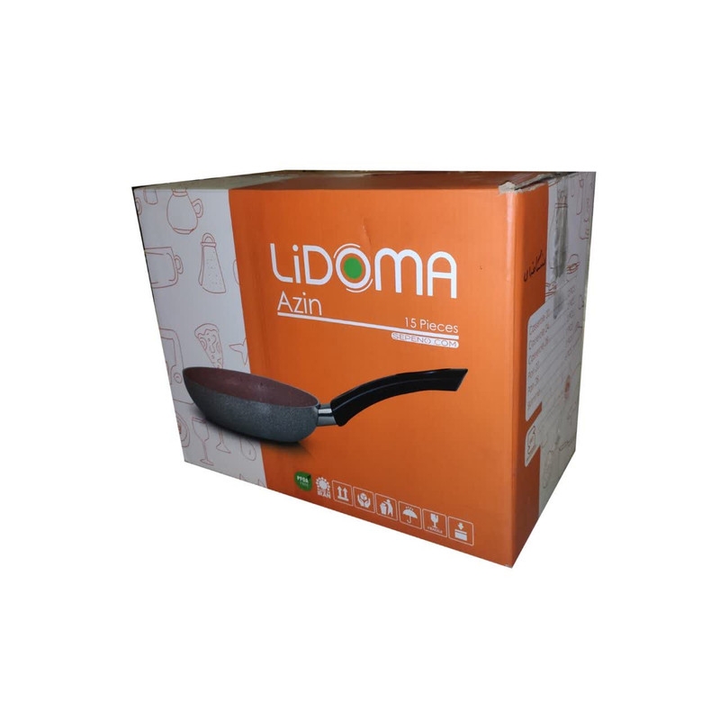 قیمت و خرید سرویس قابلمه و تابه گرانیت 15 پارچه لیدوما مدل آذی