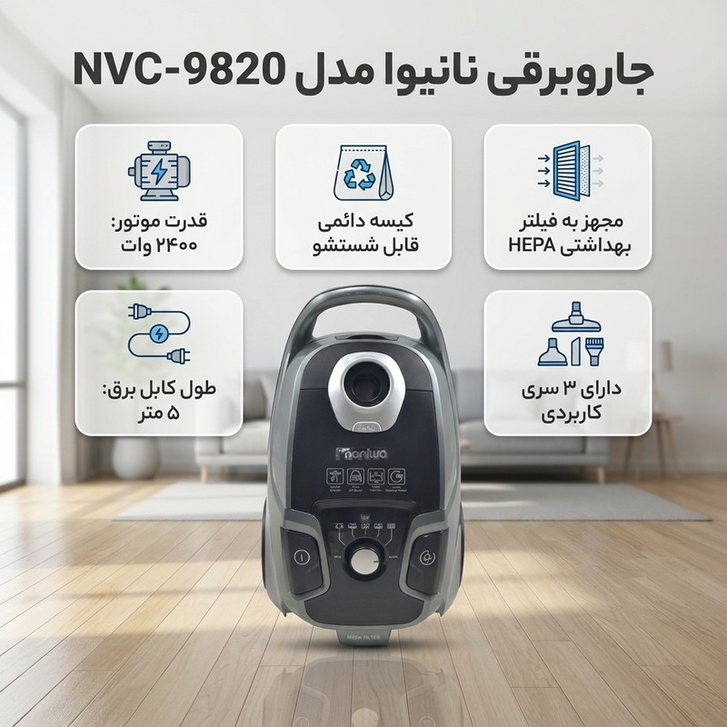 جاروبرقی 2400 وات نانیوا NVC-9820